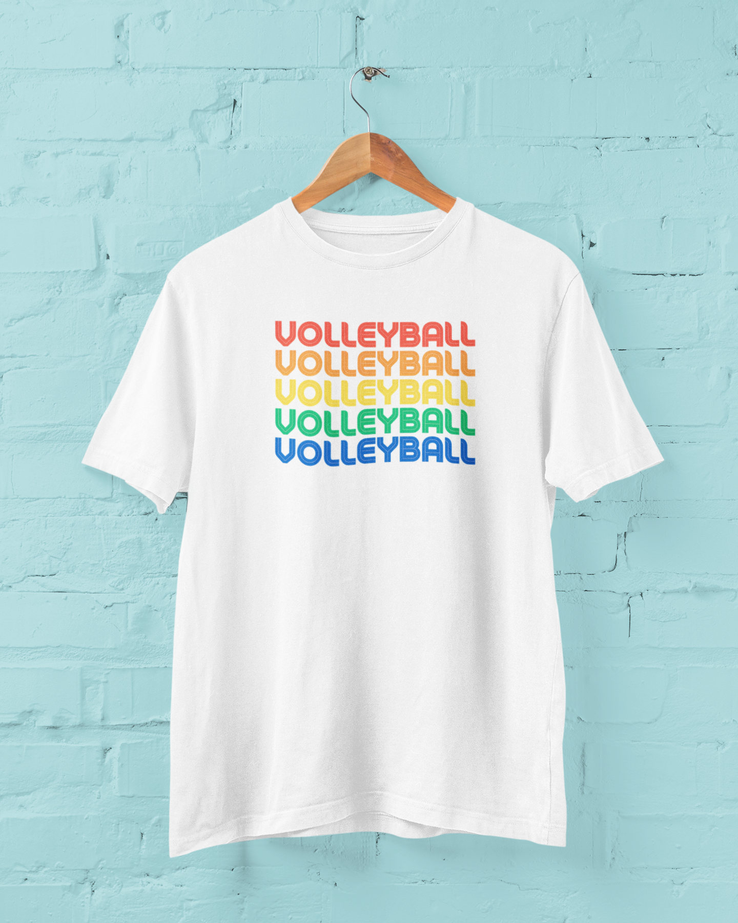 Rainbow Volleyball White T-Shirt