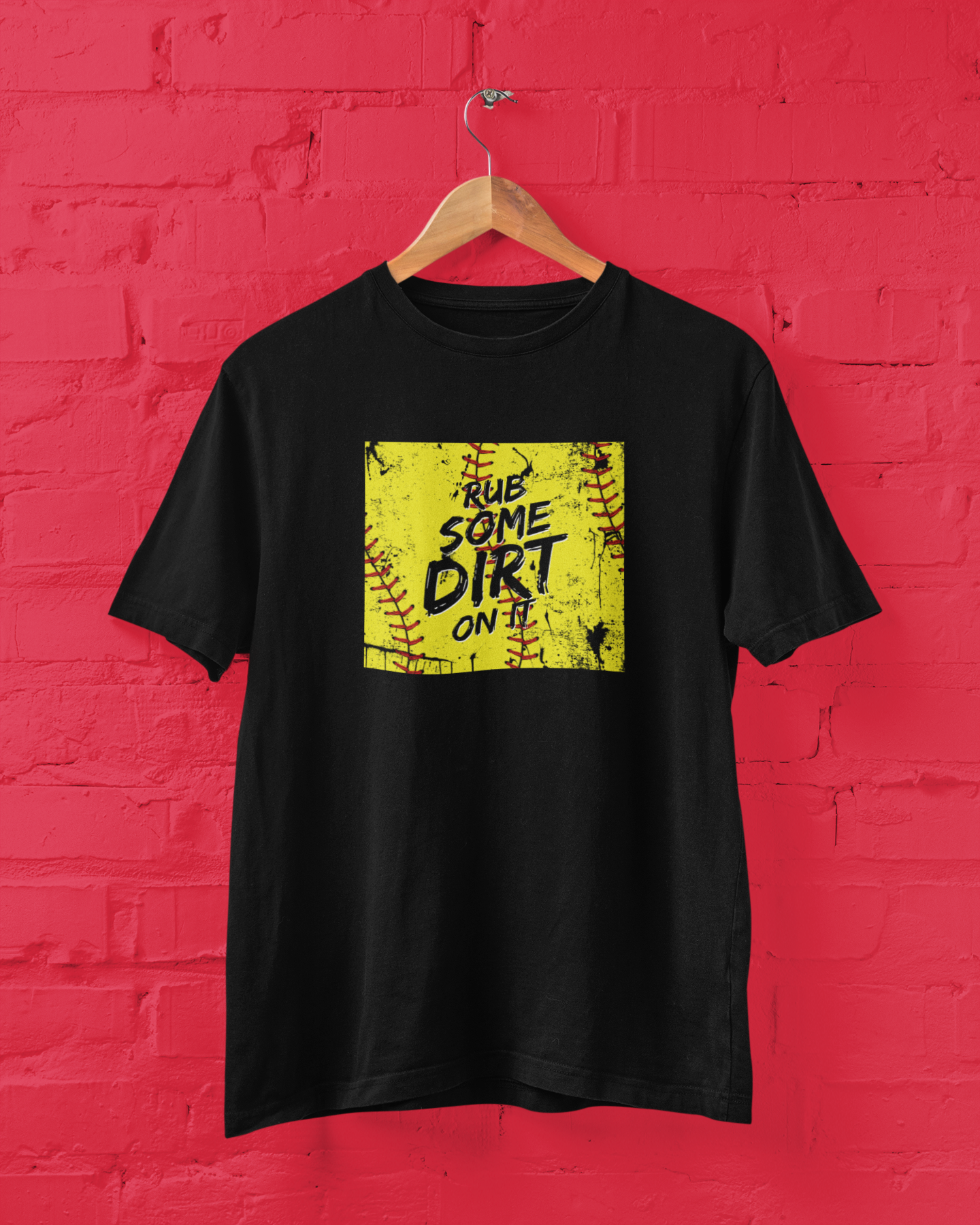 Rub Some Dirt on It Softball Black T-Shirt
