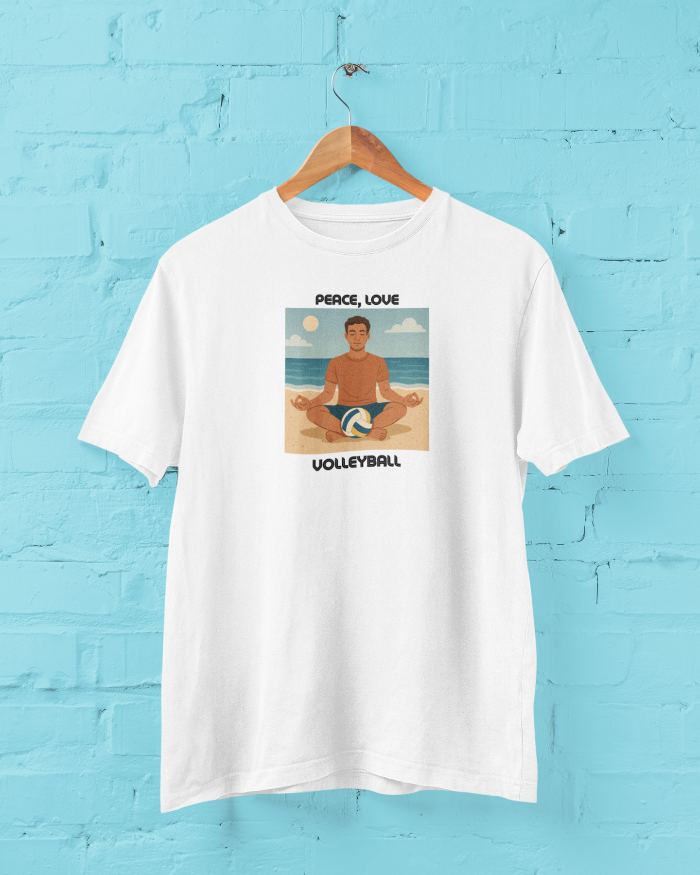 Peace, Love, Volleyball - White T-Shirt #1