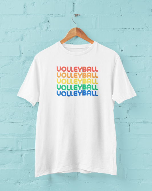 Rainbow Volleyball White T-Shirt