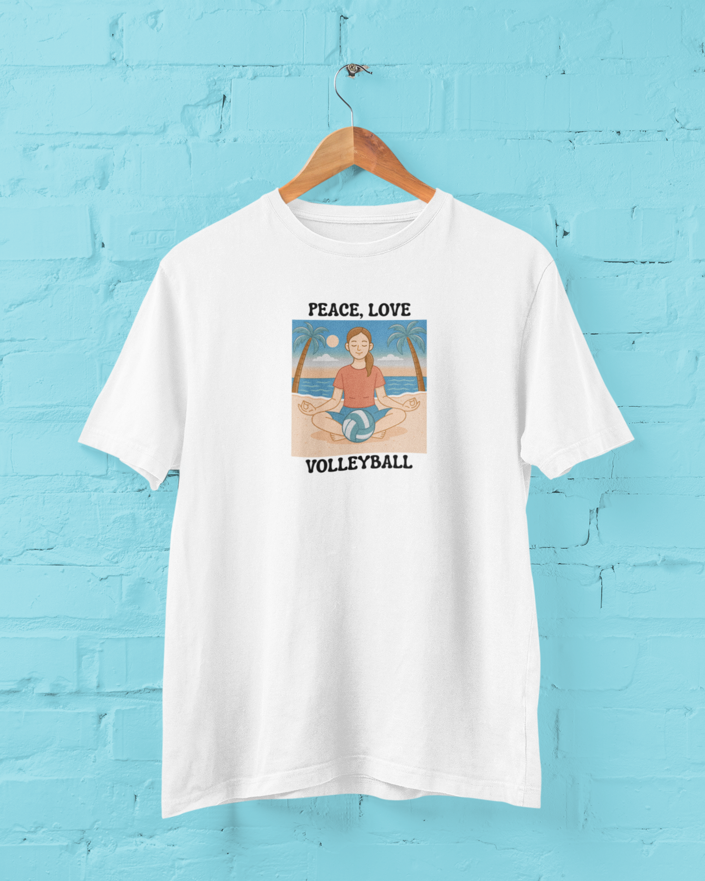 Peace, Love, Volleyball - White T-Shirt #2