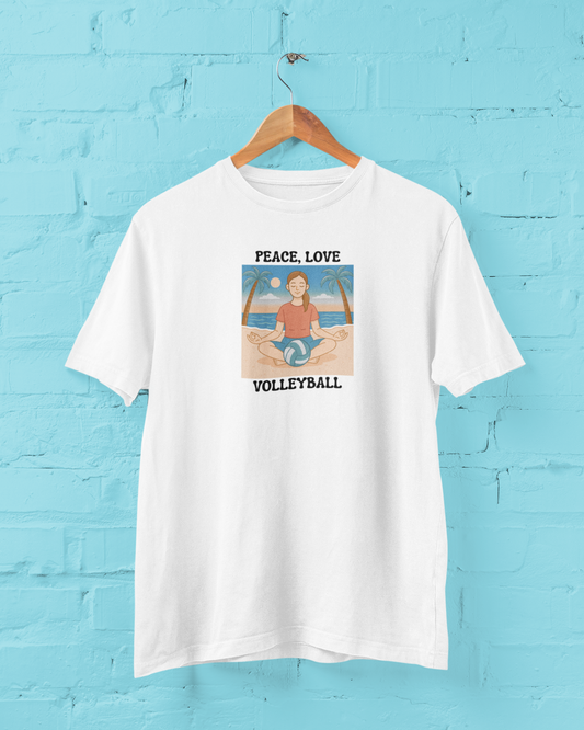 Peace, Love, Volleyball - White T-Shirt #2