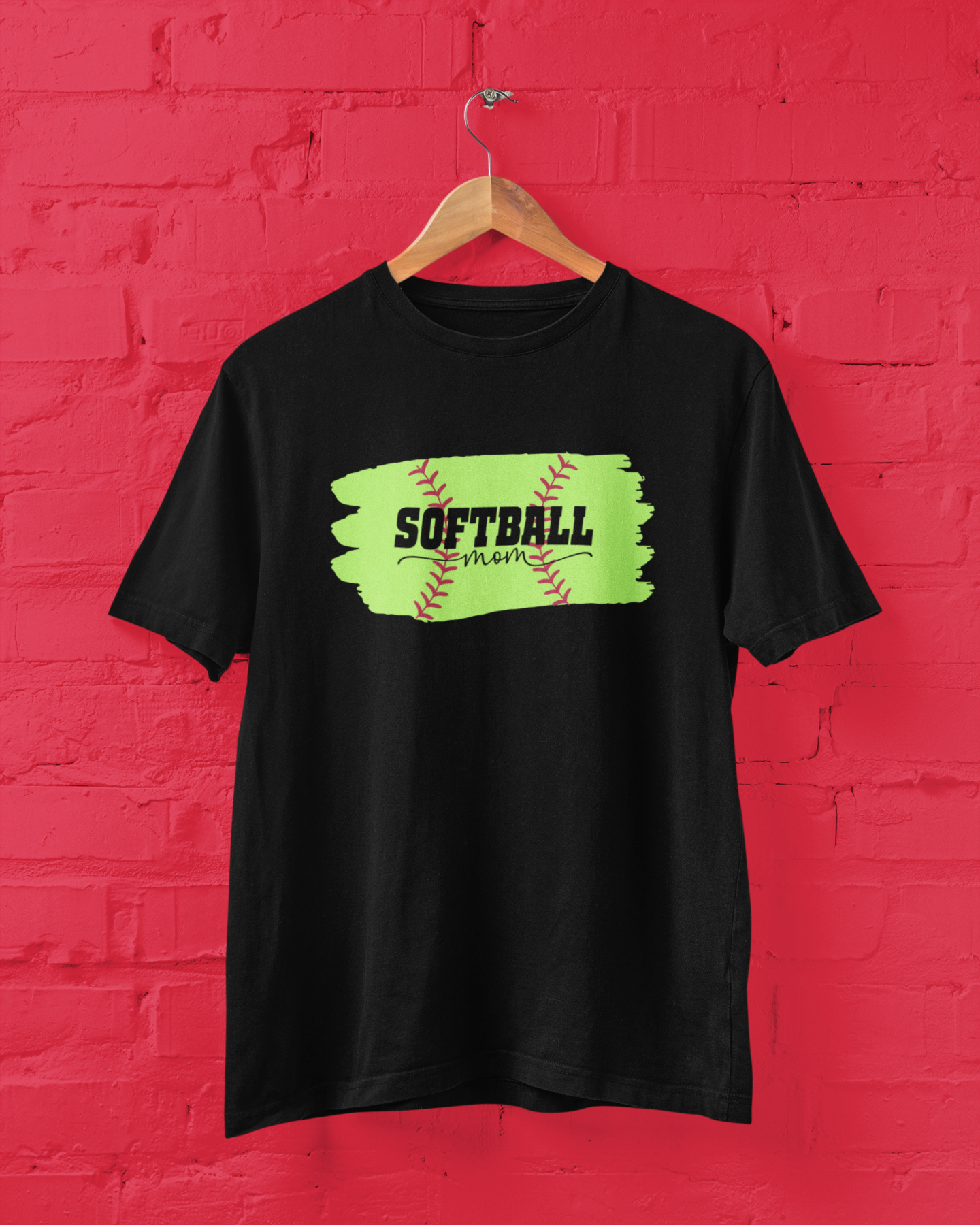 Softball Mom Black T-Shirt