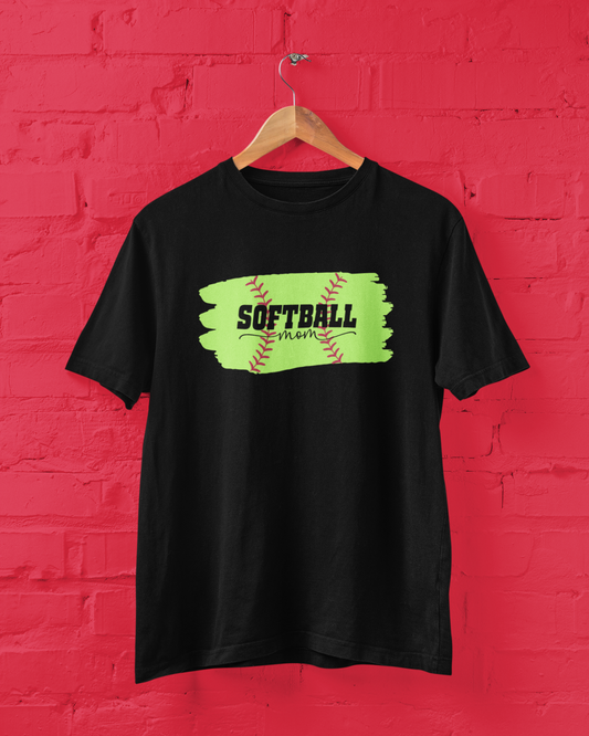 Softball Mom Black T-Shirt