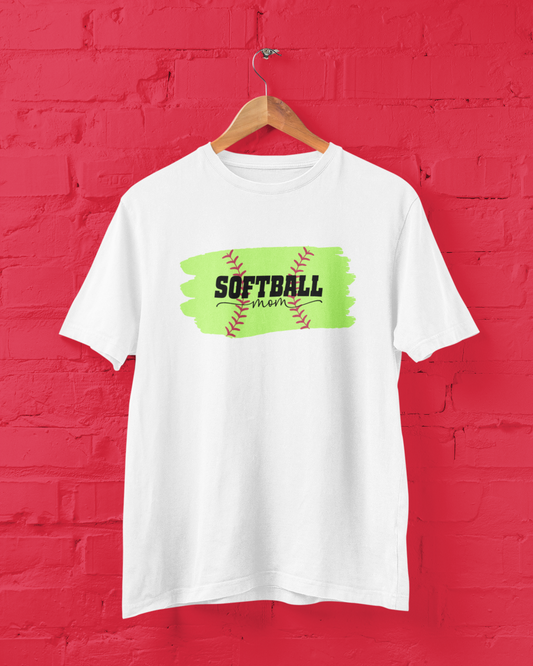 Softball Mom White T-Shirt